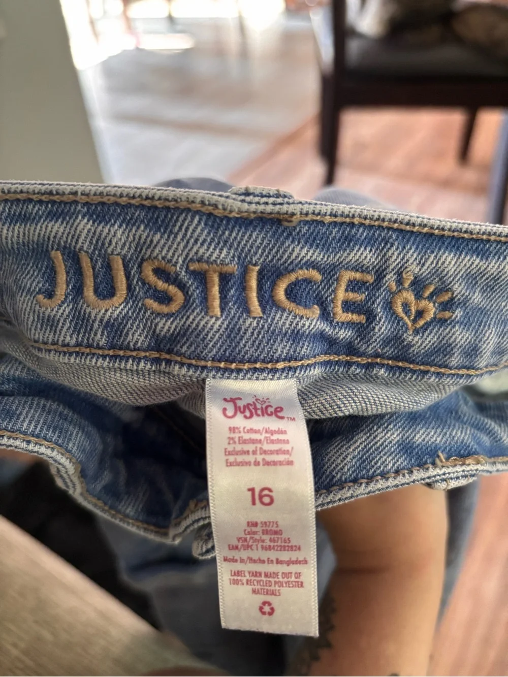 Justice Light Blue Cargo Denim Jeans for Kids